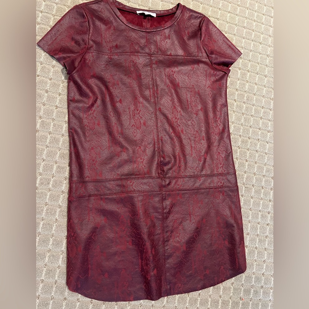 Maroon/Burgundy Snake Print Dress
